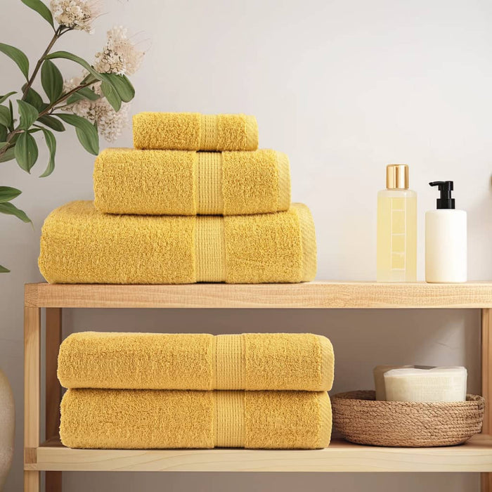 Prosoape de baie premium, SOLUND 4 buc auriu 100x150cm 600gsm WALTI