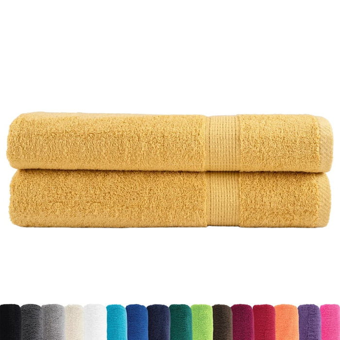 Prosoape de saună premium, SOLUND 2 buc auriu 80x200cm 600gsm WALTI