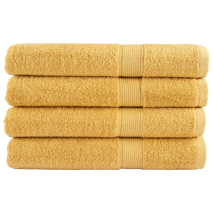 Prosoape de saună premium, SOLUND 4 buc auriu 80x200cm 600gsm WALTI
