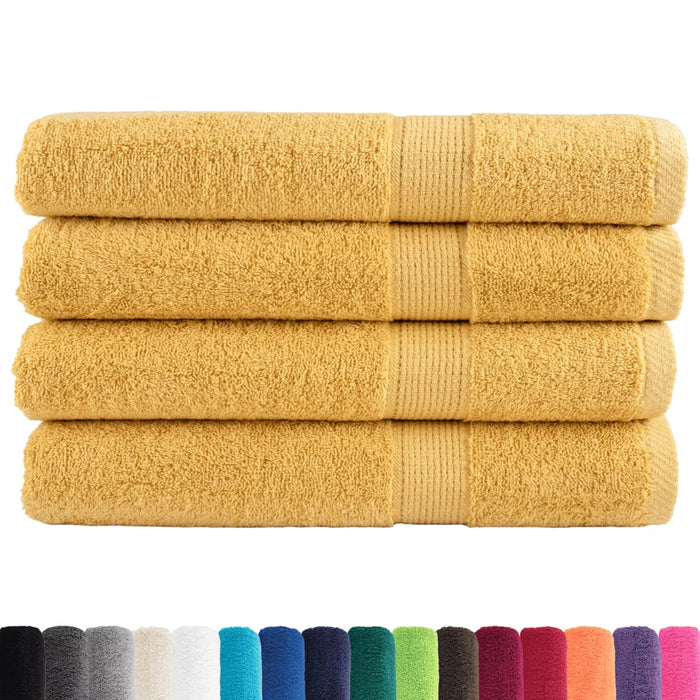 Prosoape de saună premium, SOLUND 4 buc auriu 80x200cm 600gsm WALTI