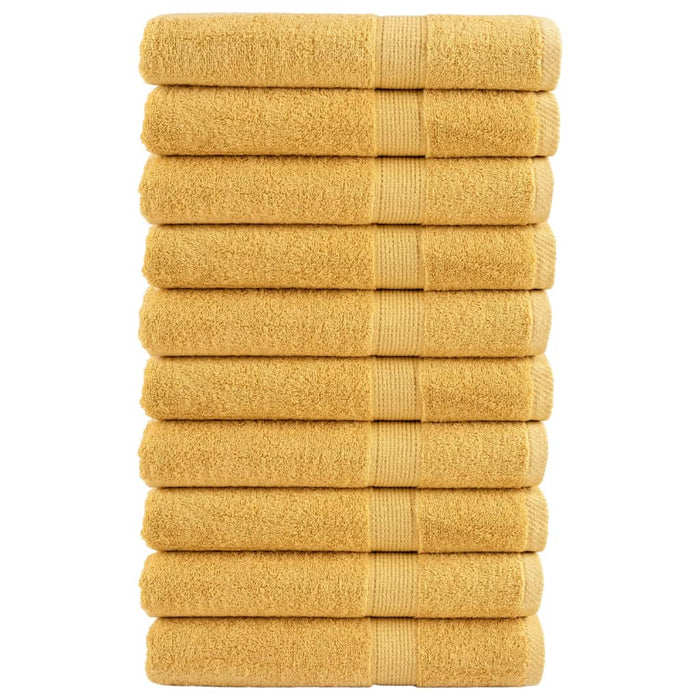 Prosoape premium, SOLUND 10 buc auriu 100x200cm 600gsm WALTI