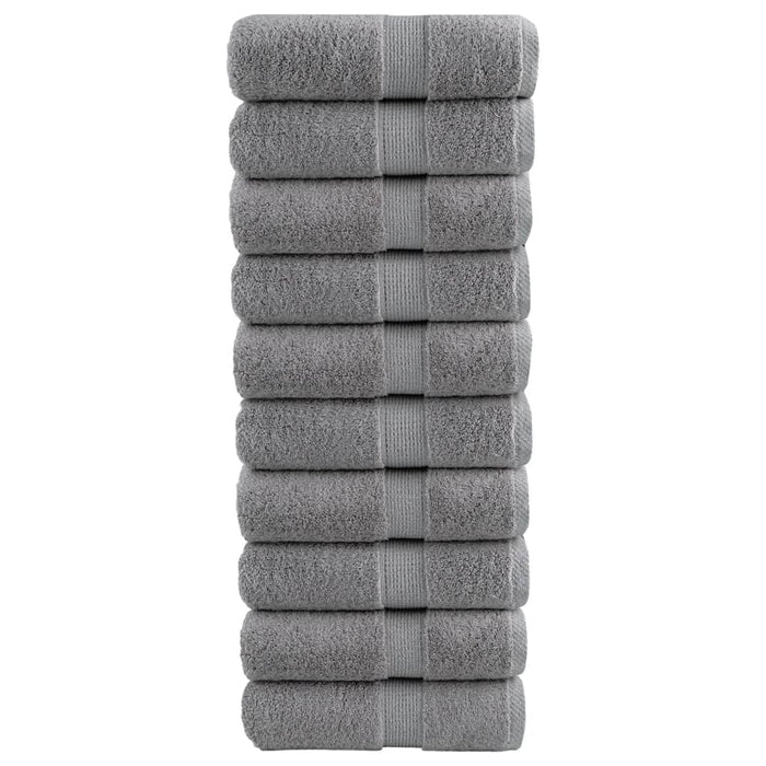 Prosoape de baie premium, SOLUND, 10 buc., gri, 30 x 30 cm, 600 g/m² WALTI