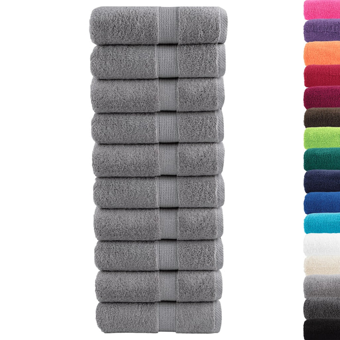 Prosoape de baie premium, SOLUND, 10 buc., gri, 30 x 30 cm, 600 g/m² WALTI