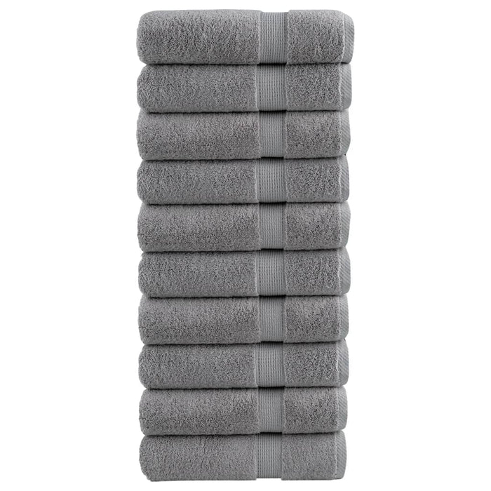 Prosoape de baie premium, SOLUND 10 buc gri 100x150cm 600gsm WALTI
