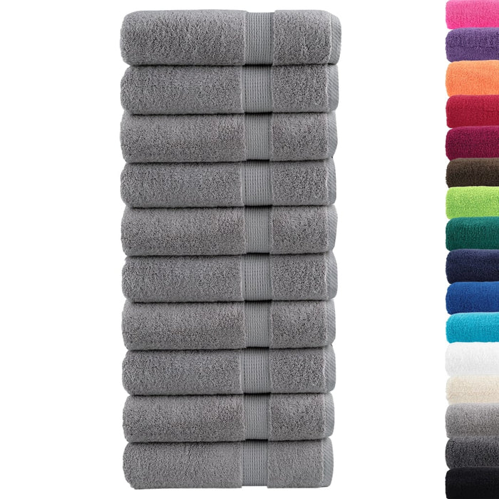 Prosoape de baie premium, SOLUND 10 buc gri 100x150cm 600gsm WALTI