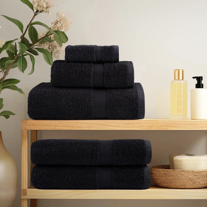 Prosoape de baie premium SOLUND, 2 buc., negru, 30x30 cm, 600 g/m² WALTI