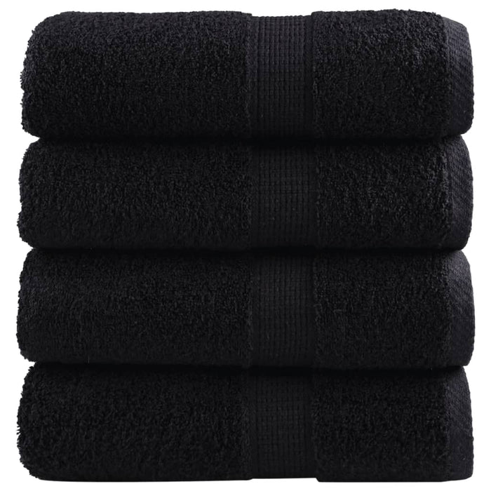 Prosoape de baie premium SOLUND, 4 buc., negru, 30x30 cm, 600 g/m² WALTI
