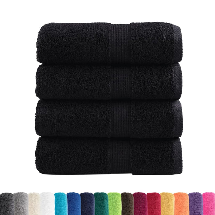 Prosoape de baie premium SOLUND, 4 buc., negru, 30x30 cm, 600 g/m² WALTI