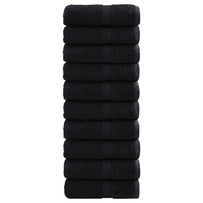 Prosoape de baie premium SOLUND, 10 buc., negru, 30x30 cm, 600 g/m² WALTI