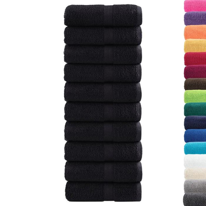Prosoape de baie premium SOLUND, 10 buc., negru, 30x30 cm, 600 g/m² WALTI