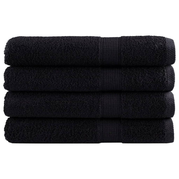 Prosoape de saună premium SOLUND 4 buc. negru 80x200 cm 600 gsm WALTI
