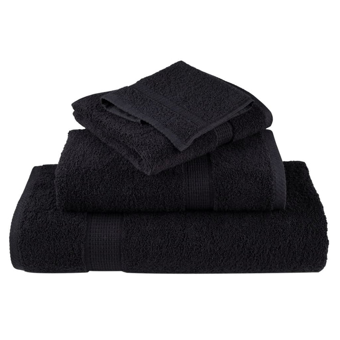 Prosoape de saună premium SOLUND 4 buc. negru 80x200 cm 600 gsm WALTI