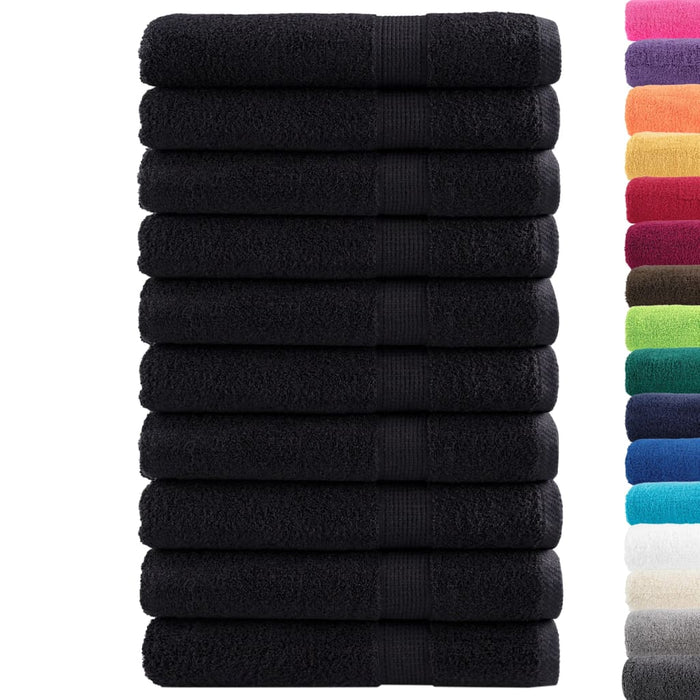 Prosoape de saună premium SOLUND 10 buc. negru 80x200 cm 600gsm WALTI
