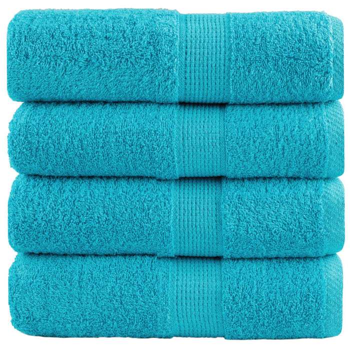 Prosoape de baie premium SOLUND, 4 buc., turcoaz, 30x30 cm, 600 g/m² WALTI