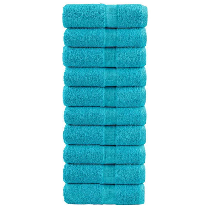 Prosoape de baie premium SOLUND, 10 buc., turcoaz, 30x30 cm, 600 g/m² WALTI