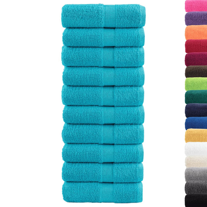 Prosoape de baie premium SOLUND, 10 buc., turcoaz, 30x30 cm, 600 g/m² WALTI