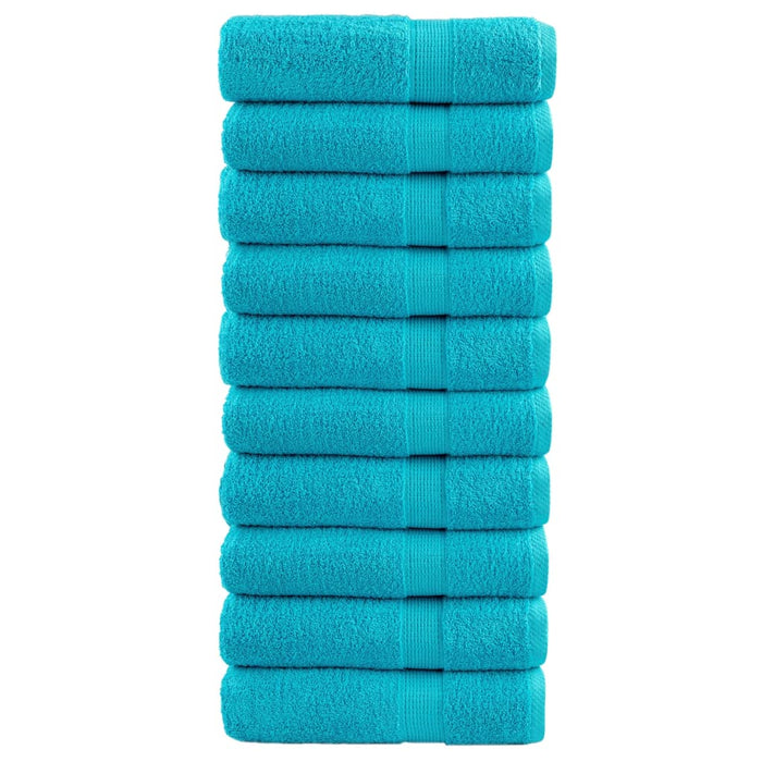 Prosoape de duș premium SOLUND 10 buc. turcoaz 70x140cm 600 gsm WALTI