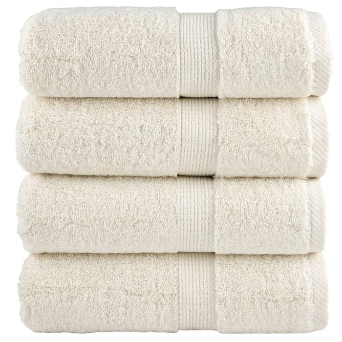 Prosoape de baie premium SOLUND, 4 buc., crem, 30x30 cm, 600 g/m² WALTI