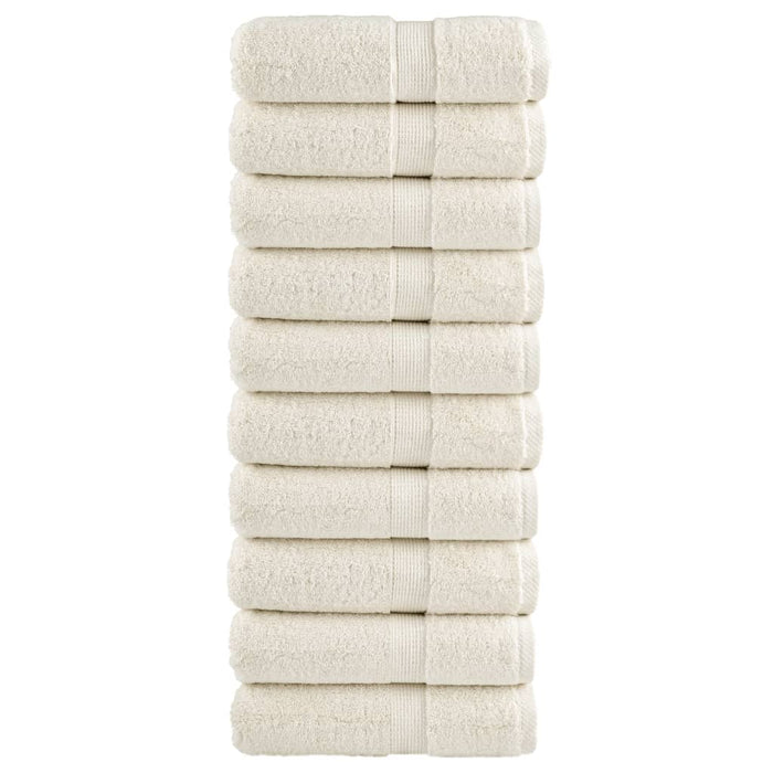 Prosoape de baie premium SOLUND, 10 buc., crem, 30x30 cm, 600 g/m² WALTI