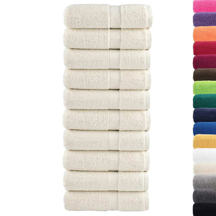 Prosoape de baie premium SOLUND, 10 buc., crem, 30x30 cm, 600 g/m² WALTI