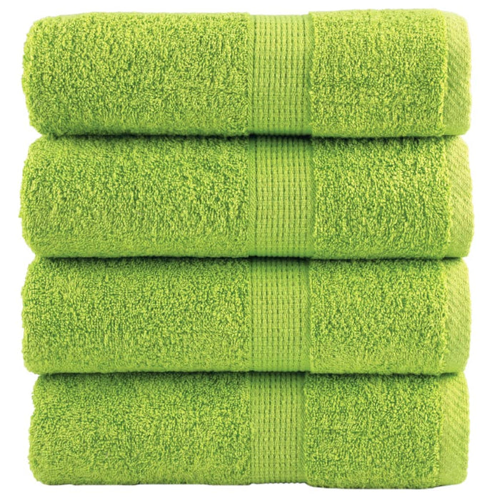 Prosoape de baie premium SOLUND, 4 buc., verde măr, 30x30 cm, 600 g/m² WALTI