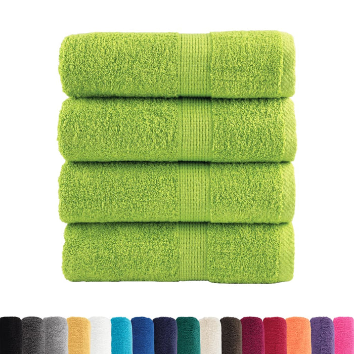 Prosoape de baie premium SOLUND, 4 buc., verde măr, 30x30 cm, 600 g/m² WALTI