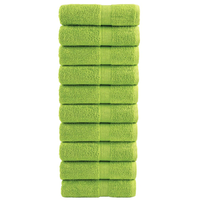 Prosoape de baie premium SOLUND, 10 buc., verde măr, 30x30 cm, 600 g/m² WALTI