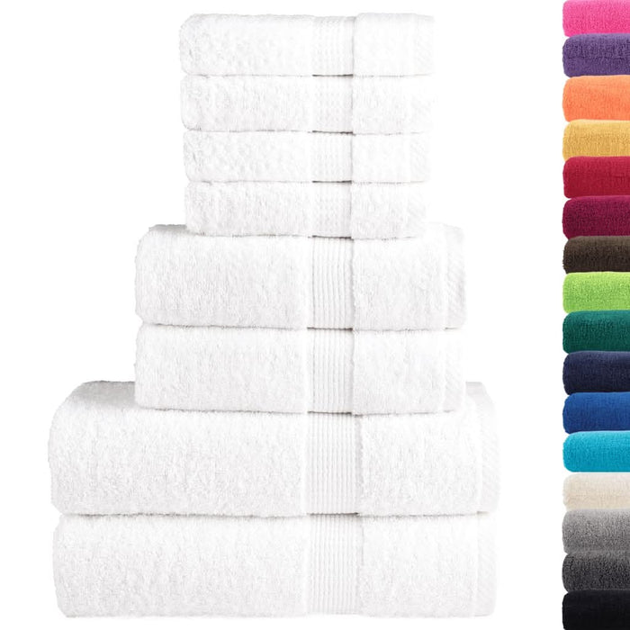 Set de prosoape premium SOLUND, 8 piese, alb, 600 g/m² - WALTI WALTI