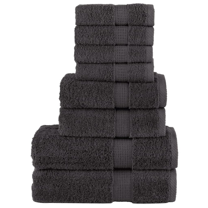 Set de prosoape premium SOLUND 8 piese, antracit, 600 g/m² - WALTI WALTI