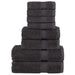 Set de prosoape premium SOLUND 8 piese, antracit, 600 g/m² - WALTI WALTI