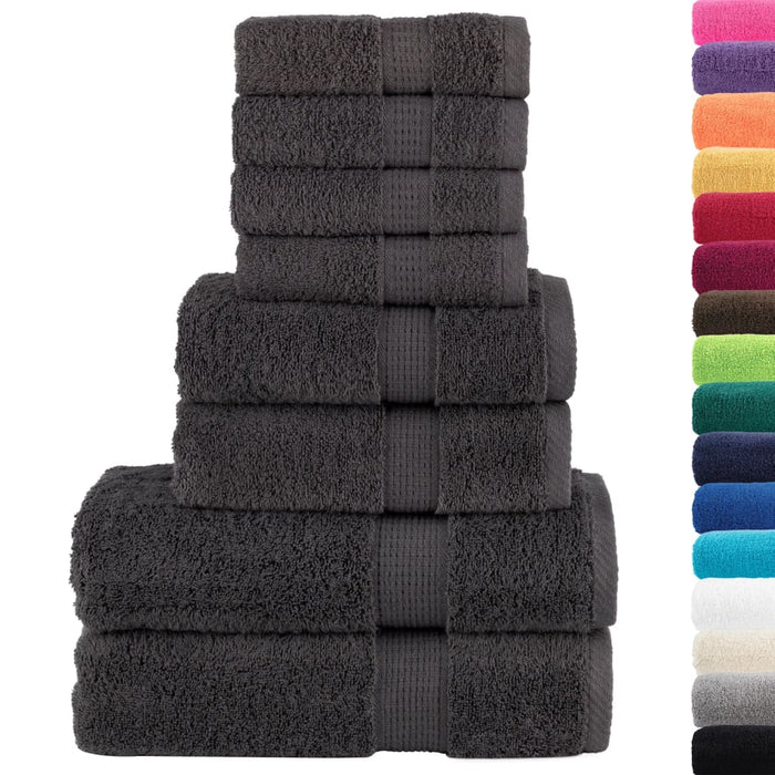 Set de prosoape premium SOLUND 8 piese, antracit, 600 g/m² - WALTI WALTI