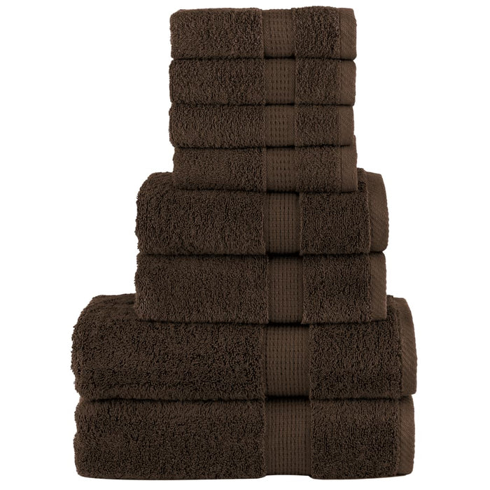 Set de prosoape premium SOLUND, 8 piese, maro, 600 g/m² WALTI