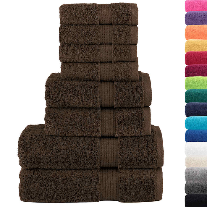 Set de prosoape premium SOLUND, 8 piese, maro, 600 g/m² WALTI