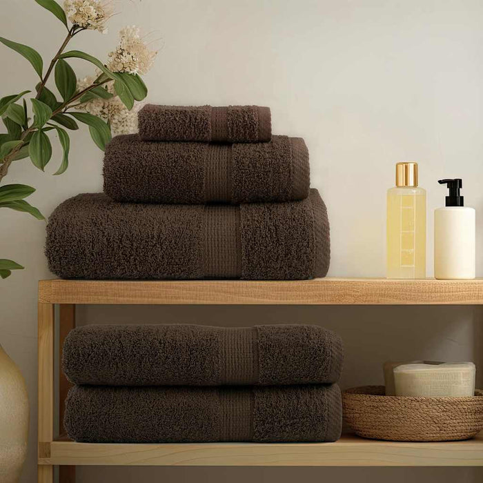 Set de prosoape premium SOLUND, 8 piese, maro, 600 g/m² WALTI