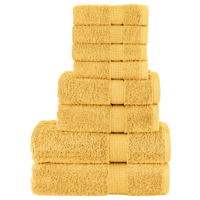 Set de prosoape premium SOLUND, 8 piese, auriu, 600 g/m² WALTI