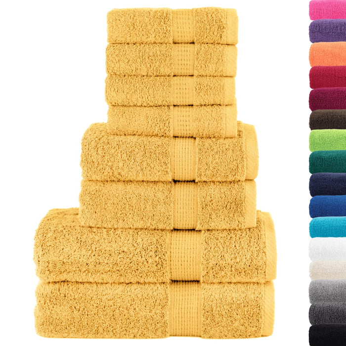 Set de prosoape premium SOLUND, 8 piese, auriu, 600 g/m² WALTI