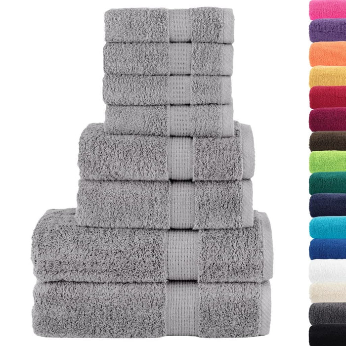 Set de prosoape premium SOLUND, 8 piese, gri, 600 g/m² - WALTI WALTI