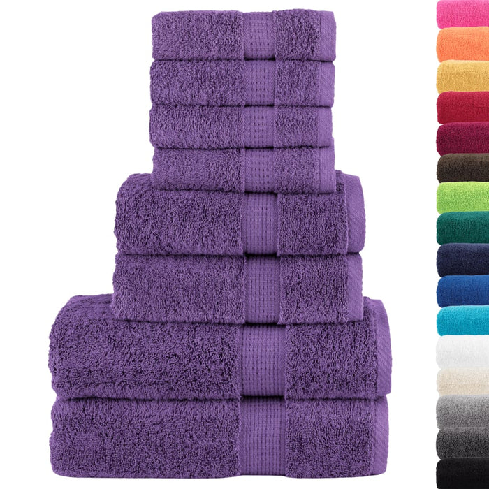 Set de prosoape premium SOLUND, 8 piese, violet, 600 g/m² WALTI