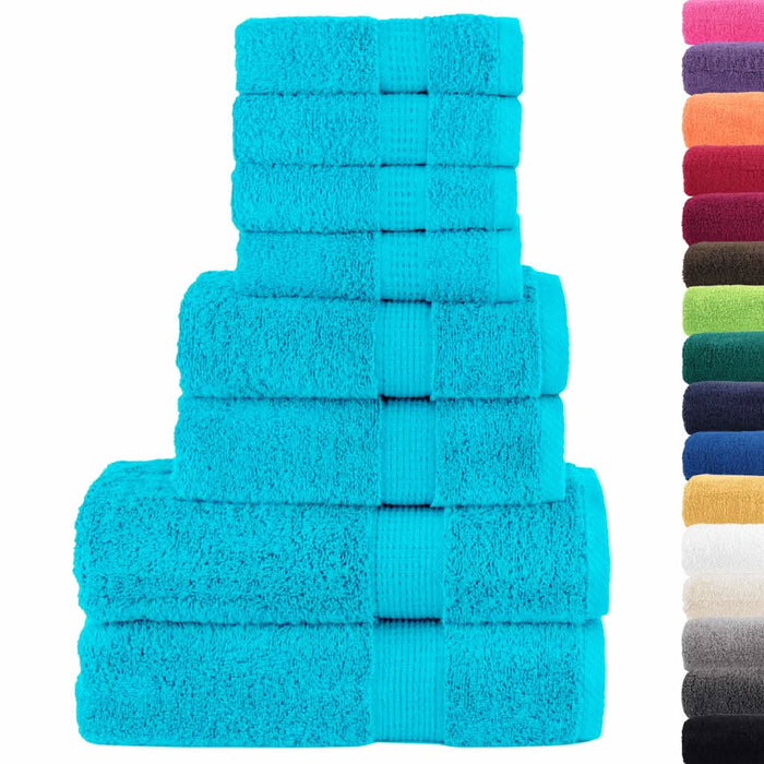 Set de prosoape premium SOLUND, 8 piese, turcoaz, 600 g/m² WALTI