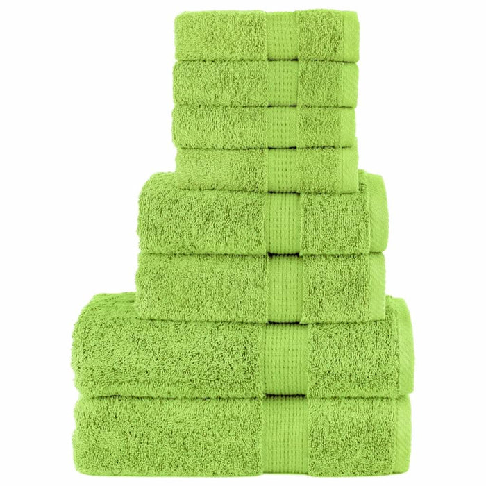Set de prosoape premium SOLUND, 8 piese, verde măr, 600 g/m² - WALTI WALTI