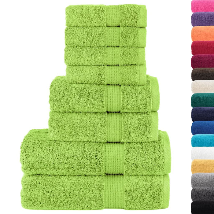 Set de prosoape premium SOLUND, 8 piese, verde măr, 600 g/m² - WALTI WALTI