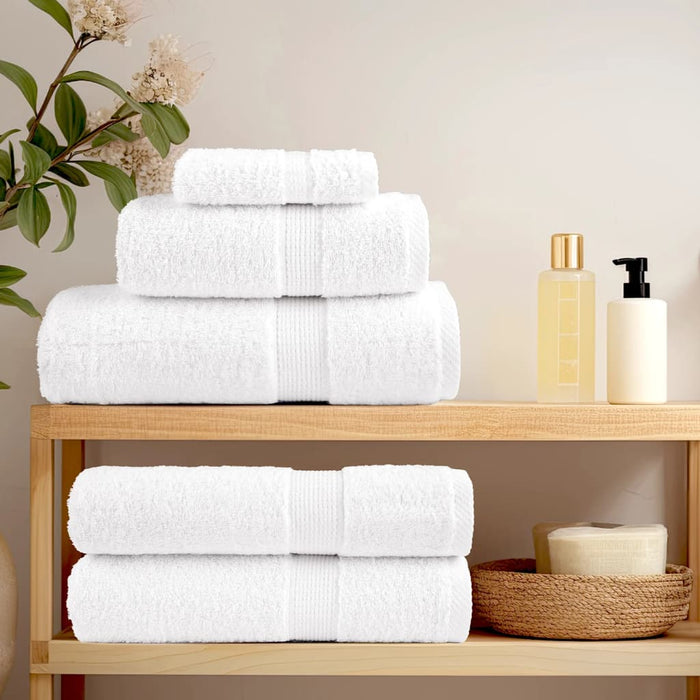 Set de prosoape premium SOLUND, 6 piese, alb, 600 g/m² - WALTI WALTI