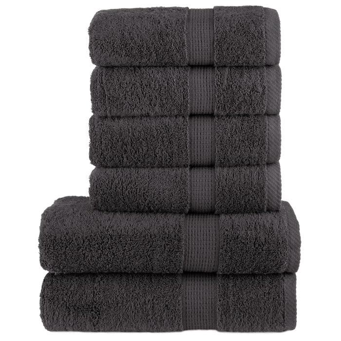 Set de prosoape premium SOLUND, 6 piese, antracit, 600 g/m² - WALTI WALTI