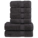 Set de prosoape premium SOLUND, 6 piese, antracit, 600 g/m² - WALTI WALTI