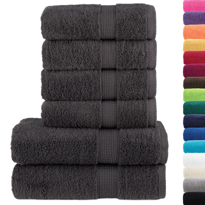 Set de prosoape premium SOLUND, 6 piese, antracit, 600 g/m² - WALTI WALTI