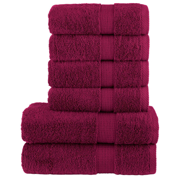Set de prosoape premium SOLUND, 6 piese, bordo, 600 g/m² WALTI