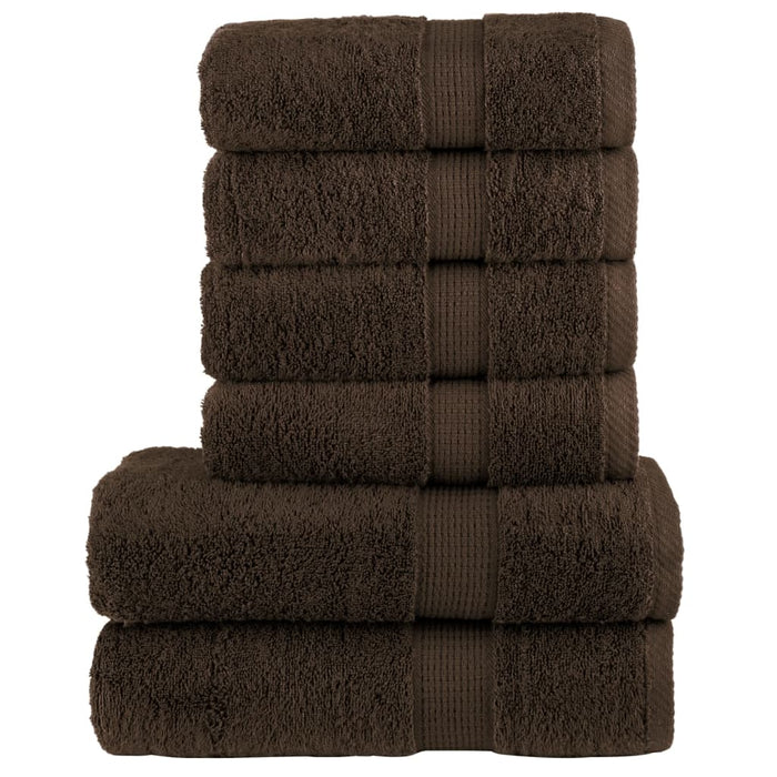Set de prosoape premium SOLUND, 6 piese, maro, 600 g/m² WALTI