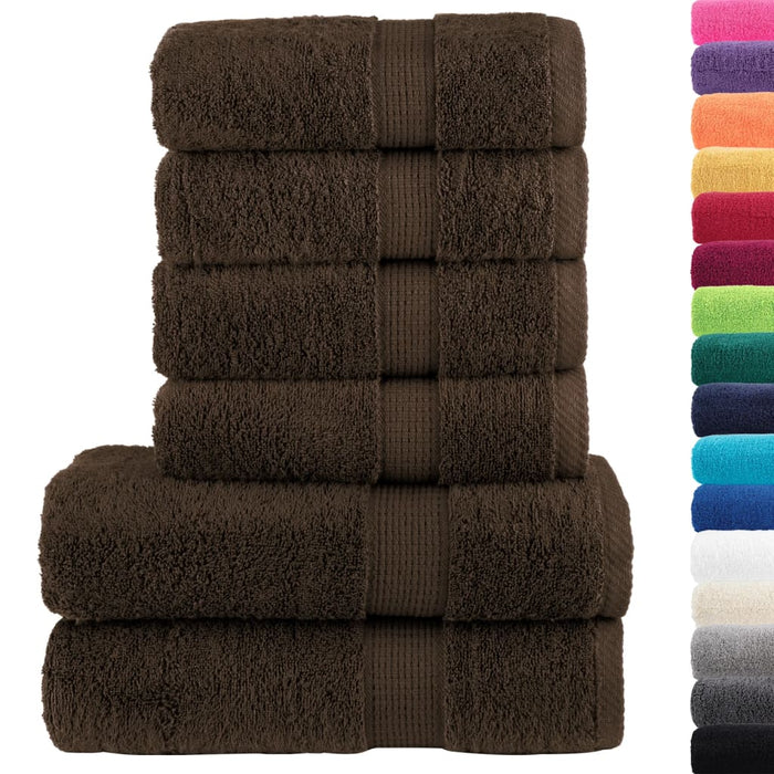 Set de prosoape premium SOLUND, 6 piese, maro, 600 g/m² WALTI