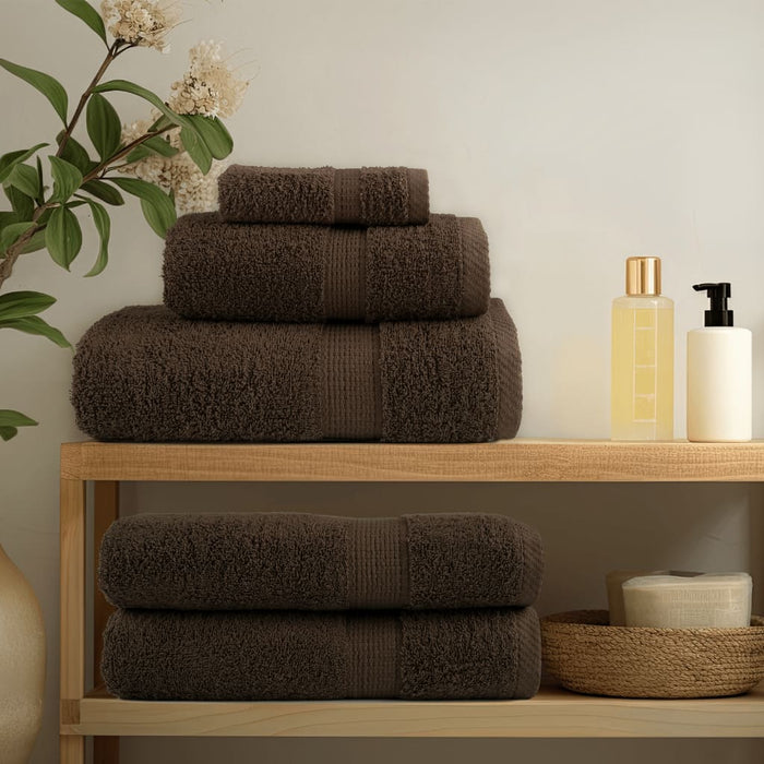 Set de prosoape premium SOLUND, 6 piese, maro, 600 g/m² WALTI