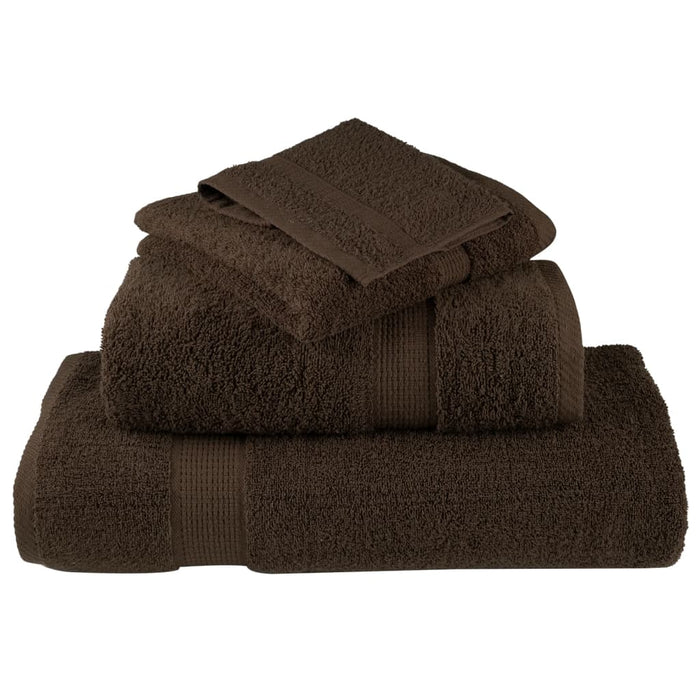 Set de prosoape premium SOLUND, 6 piese, maro, 600 g/m² WALTI